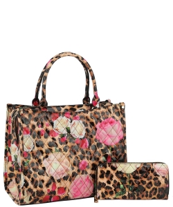 Glossy Quilted 2-in-1 Satchel QFS0046W LEOPARD2